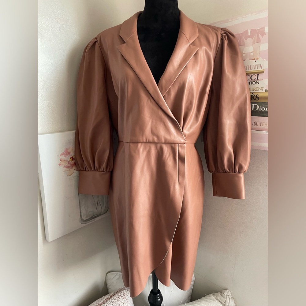 Bar III Faux Leather Dress